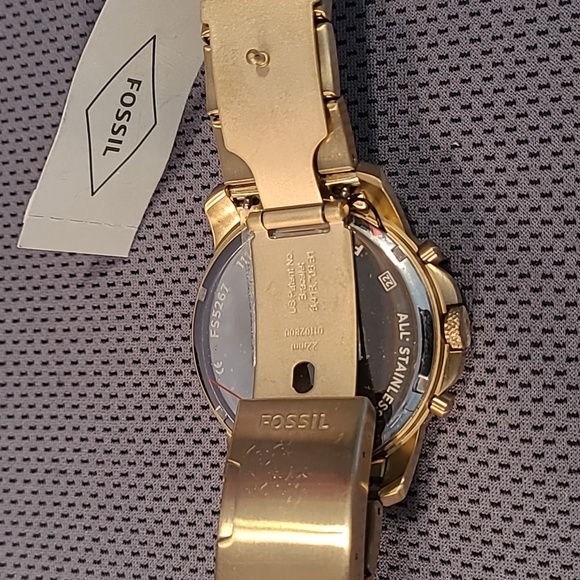 Fossil Grant Sport FS5267 Black Dial Yellow Stainless Steel  Fossil FS5267 Grant Sport Chronograph Gold Tone Watch